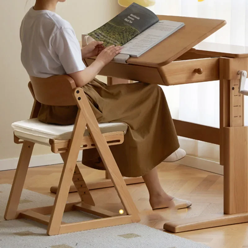 Children Chair Wooden Chairs Design Child Room Furniture Growing Kids Wood Children's Stool Mueble Infantil Designer Study