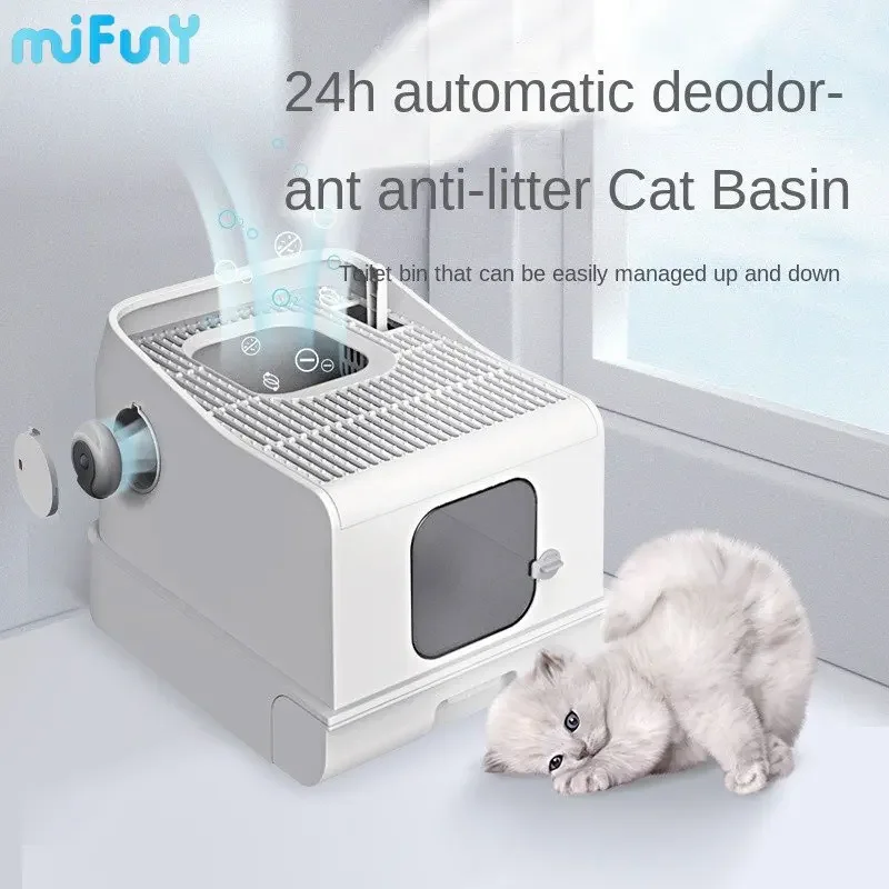 

MiFuny Top-entry Cat Litter Drawer Box Large Fully-Enclosed Cats Toilet Splash-proof Pets Litter Tray Box Deodorant Cats Sandbox