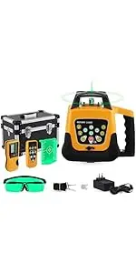 Iglobalbuy Rotary Laser Level Green Laser Self Leveling Kit, 500M Green Beam 360° Automatic Horiz...