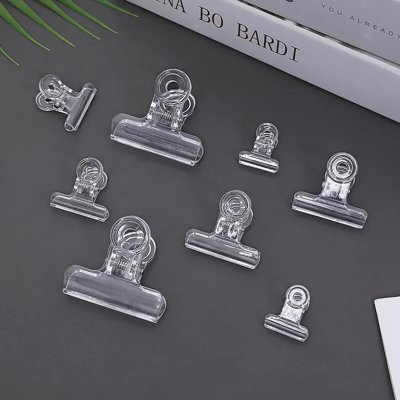10 Transparent Binder Clips Bill Paper Clips Sealing Food Bag Hinge Stationery for Home Office Clothesline Laundry Hanging binder clips paper clips