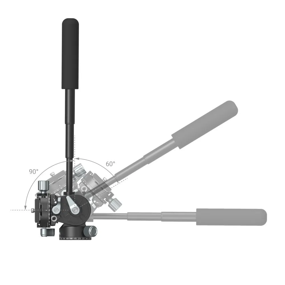 SmallRig Lightweight Fluid Video Head 360&deg; Swivel Removable Telescopic Handle Adjustable Lightweight Portable 3457 3259 camera fluid head