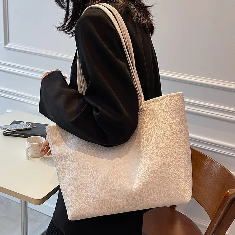 CGCBAG Large Capacity Women Tote Bag Fashion Female Luxury Handbags High Quality Soft Leather Shoulder Bag Simple Designer Bag