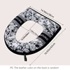 Flannelette Toilet Seat Cushion Household Universal Thickened Printing Zipper Toilet Cover Waterproof Plush Toilet Heating Pad 6