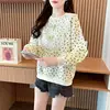 Sweatshirt Feminine Lace Slimming Versatile Age-Reducing Pullover Top 3