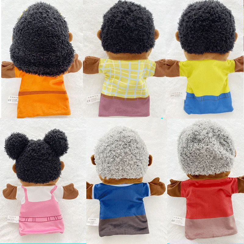Black Family Hand Puppet Plush Toy for Kids Educational