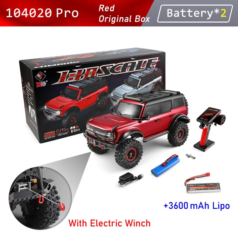 ホビーラジコン Wltoys 104020 Red 1/10 WLtoys 104020 1:10 RC Off-Road Car Crawler Truck 4WD