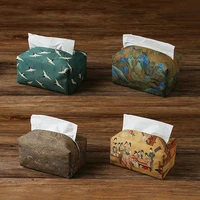 Paper Drawing Bag Tissue Box Chinese Retro Style Tissue Cover Fabric Art Drawing Box Living Room Paper Household Desktop 1