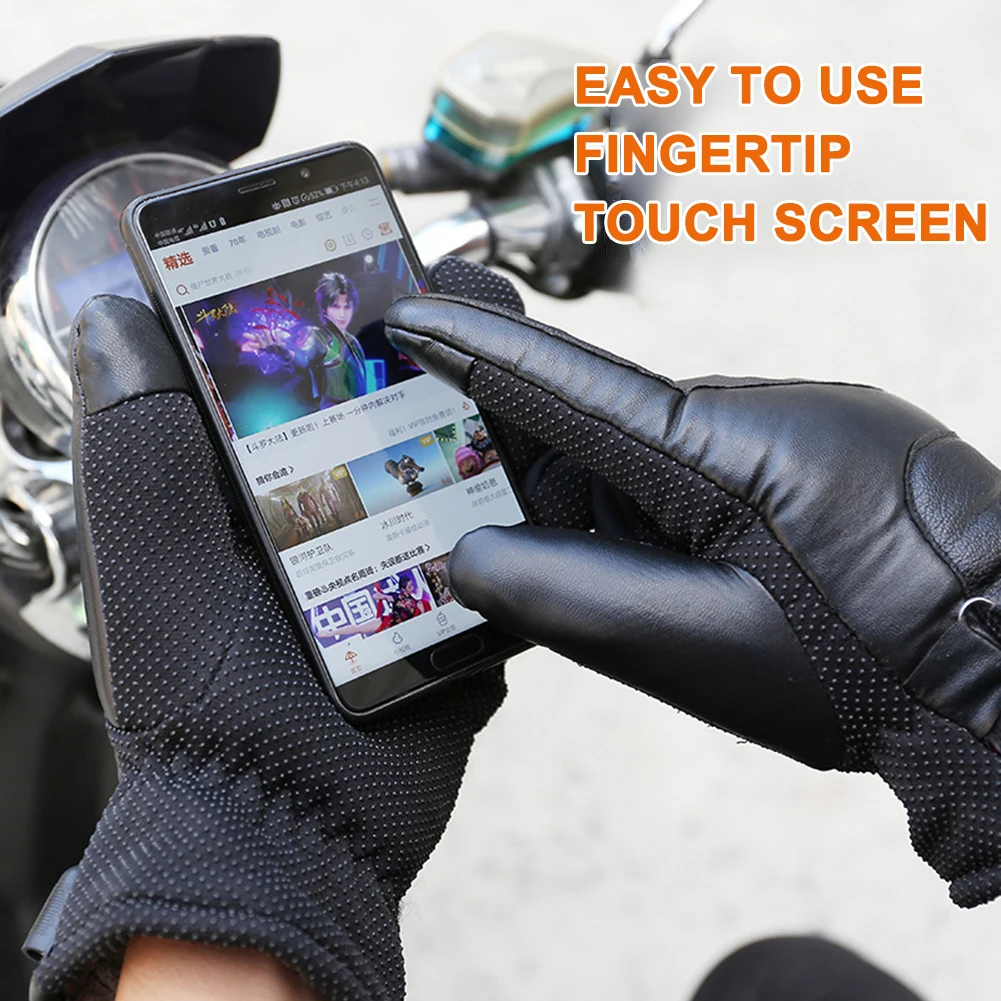 Heated Full Finger Mittens Touch Screen USB Warm Hand Heating Gloves Windproof Constant Temperature for Skiing Riding Hiking 3