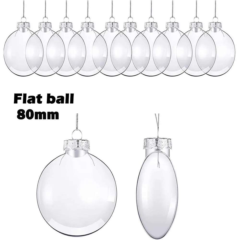 thumbnail image 1 of 10 piezas de adornos para árbol de Navidad rellenables con forma de bombillas de plástico transparente para botellas de agua y bebidas alcohólicas, colgante con forma de campana para decoración de fie, 1 of 5