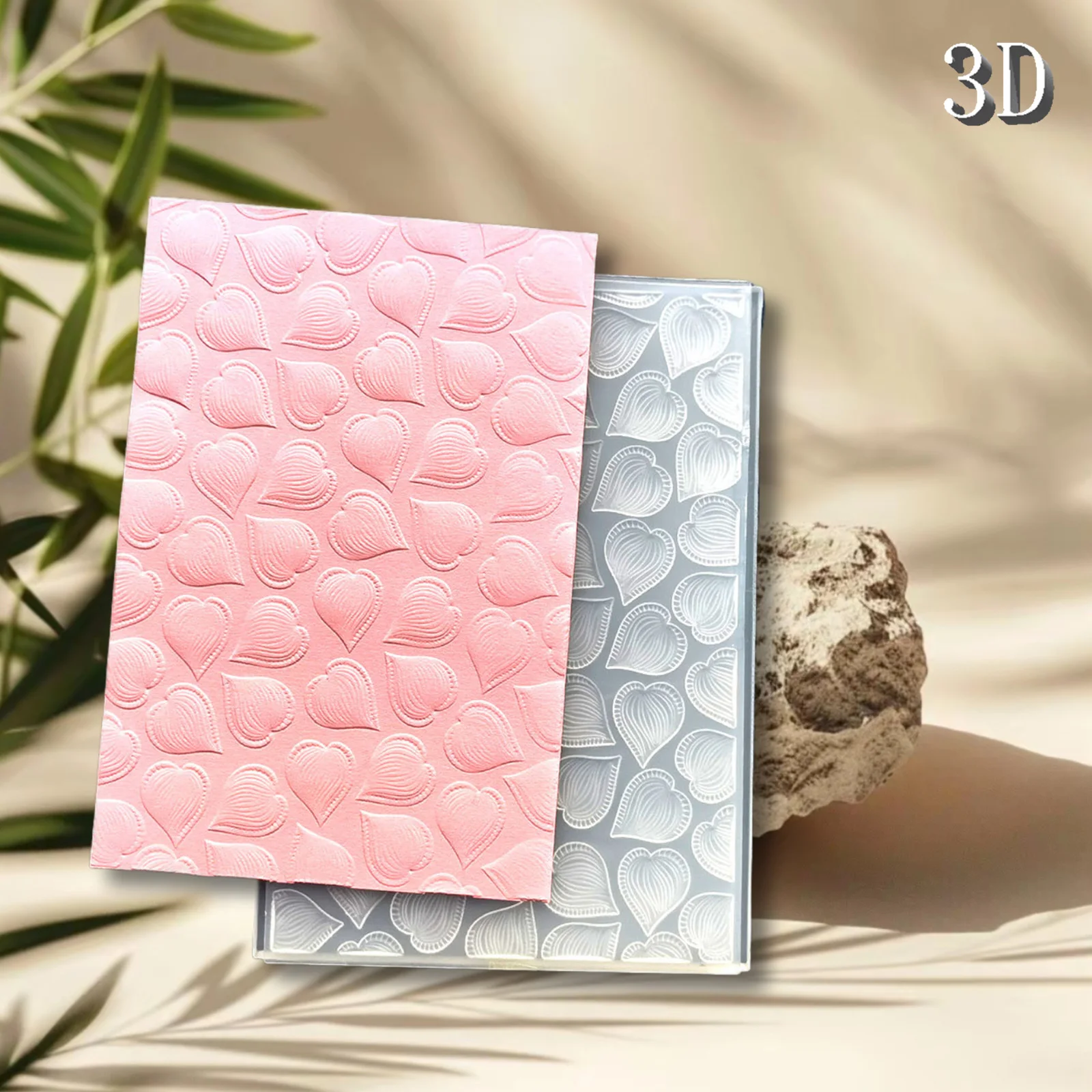 Love Seamless Flower 3D 엠보싱 파일 - 카드 및 스크랩북 제작에 적합 - 내구성이 뛰어난 플라스틱, 인쇄가 용이함 - 다음 용도에 적합합니다.