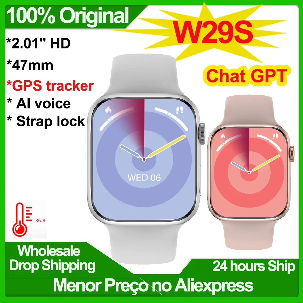W29S 스마트 워치 ChatGPT AI 워치 페이스, NFC ECG GPS 트래커, 블루투스 통화, 스포츠 스마트워치, 남녀공용, 47mm, 2.01 인치, 최신