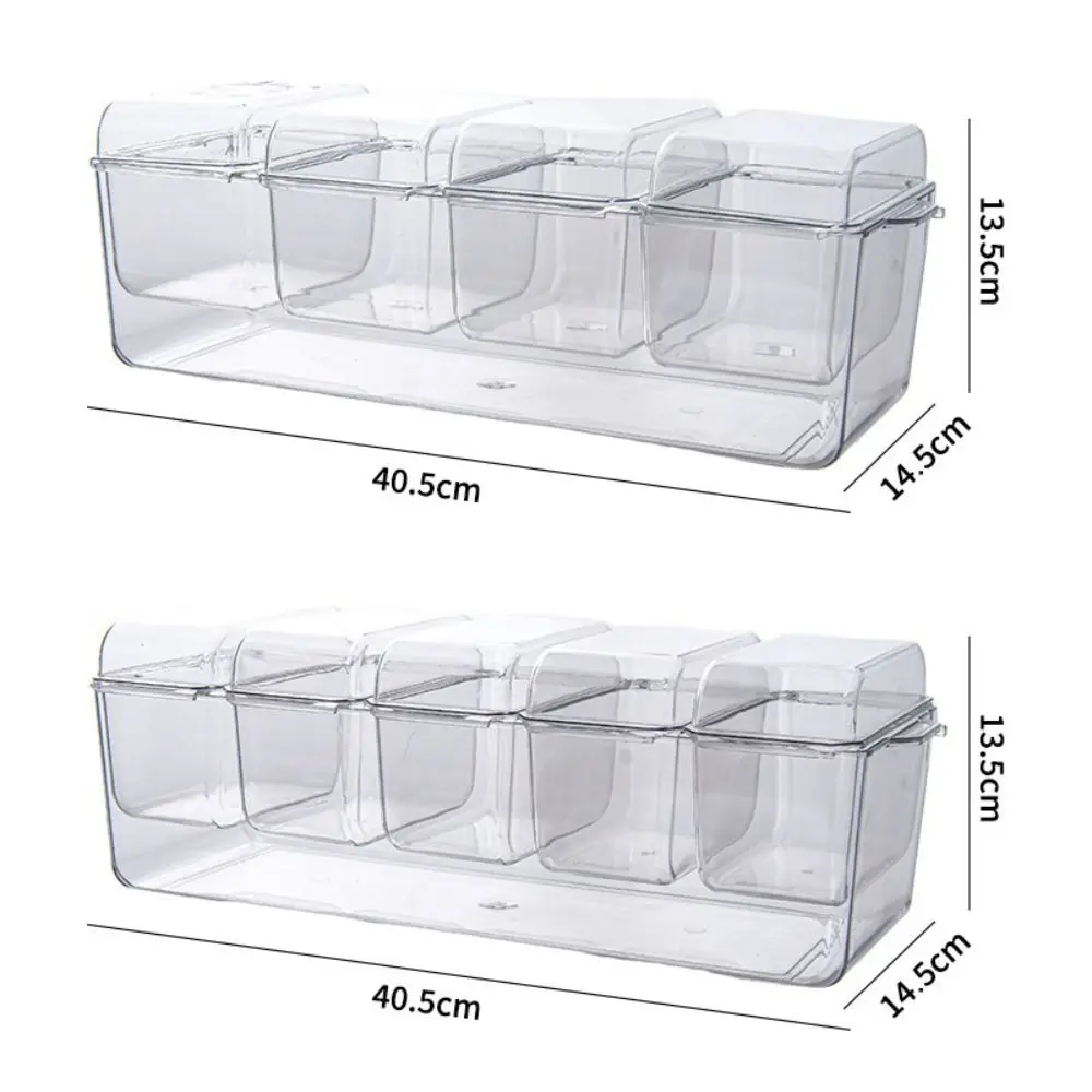 Transparent Fresh Iced Box Detachable Plastics Chilled Fruit Salad Fresh-keeping Box 4/5 Grids Double Layered Ice Fruit Tray