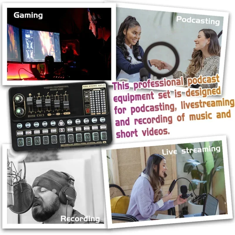 Computer Mobile Phone Live Steam Audio Studio Vocal Recording Microphone Kit V10XPRO