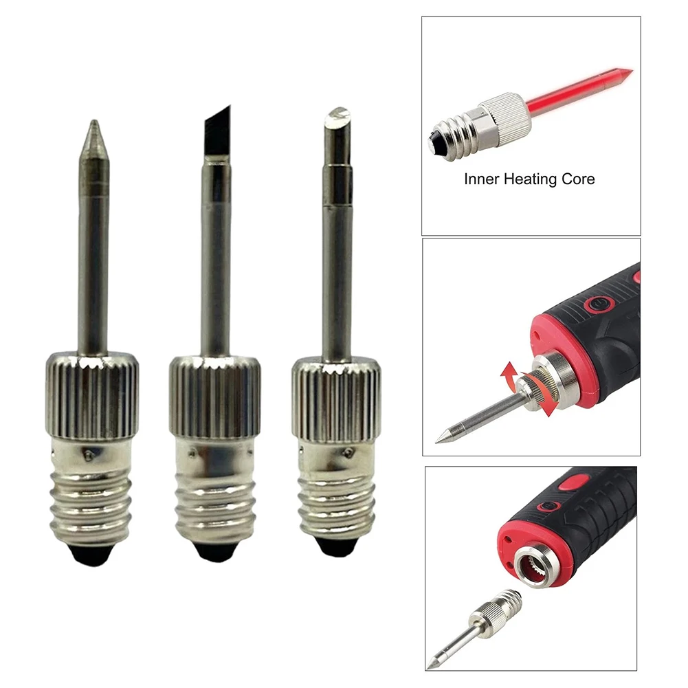 

Soldering Iron Tips Corrosion Resistant Cordless E10 Interface Battery Solder Welding Tips Electronic Soldering Tips Power Tools