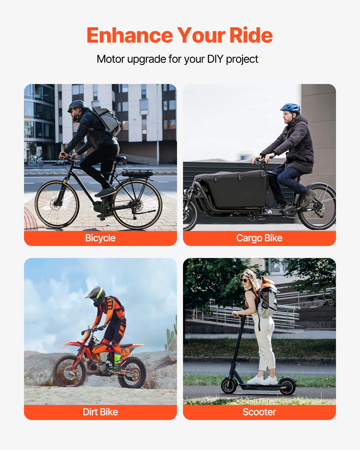 Electric Bike Conversion Kit Motor For Bicycle VEVOR 450W 36V