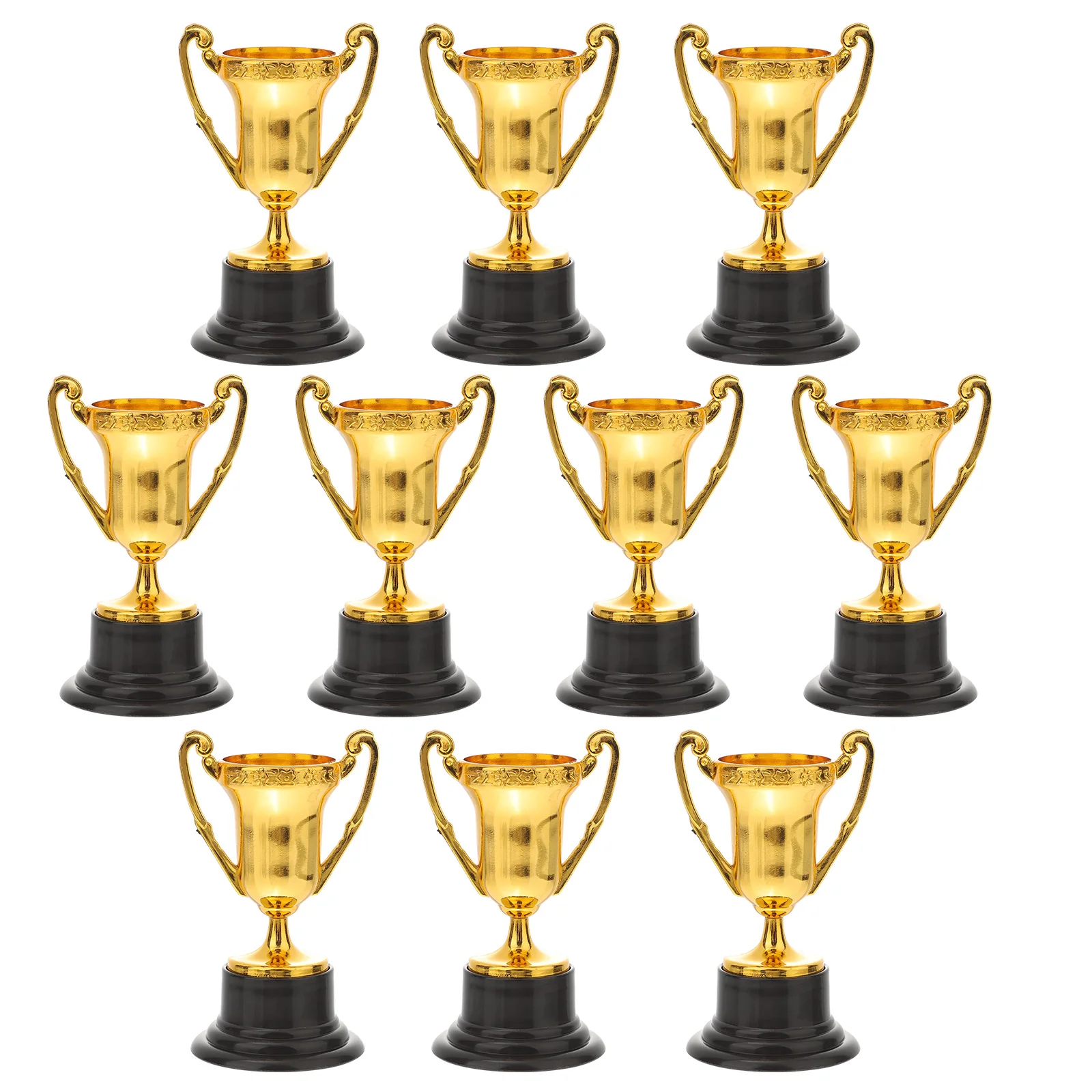 10PCS Mini Plastic Gold Cups Trophies Mini Plastic Trophies Kids Rewards Decoration Toys for Children Early Learning Toys Prizes