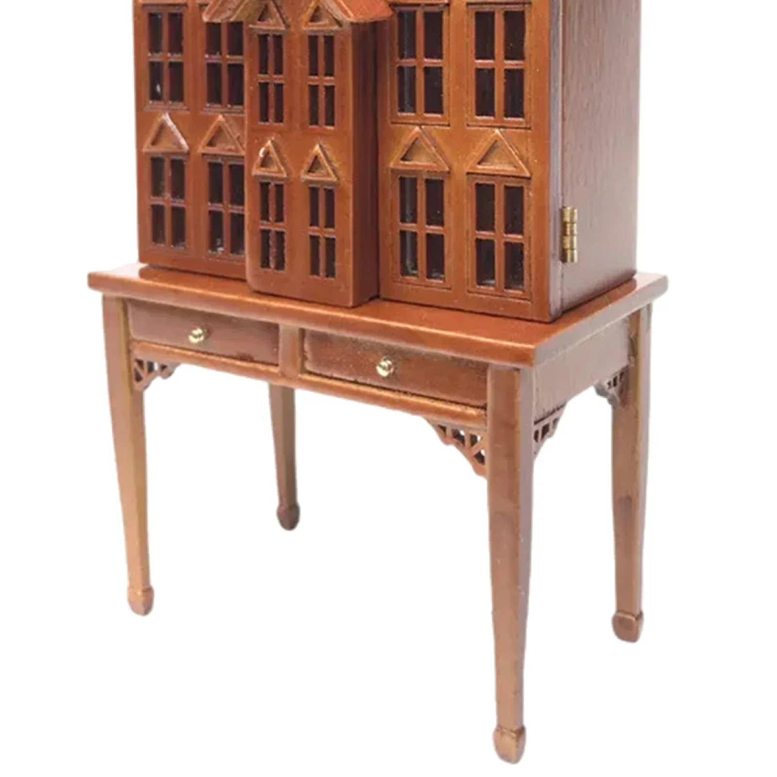 Dollhouse 1/12 Mini Model Toy House Display Cabinet Scene 12 Props Retro Coffee Wooden Children Doll Home Toys Accessories Plays 4
