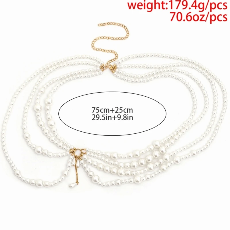Pearls Body Jewelry Chest Chain Pearl Bra Chain Pearls Body Chain Bra And Bottom