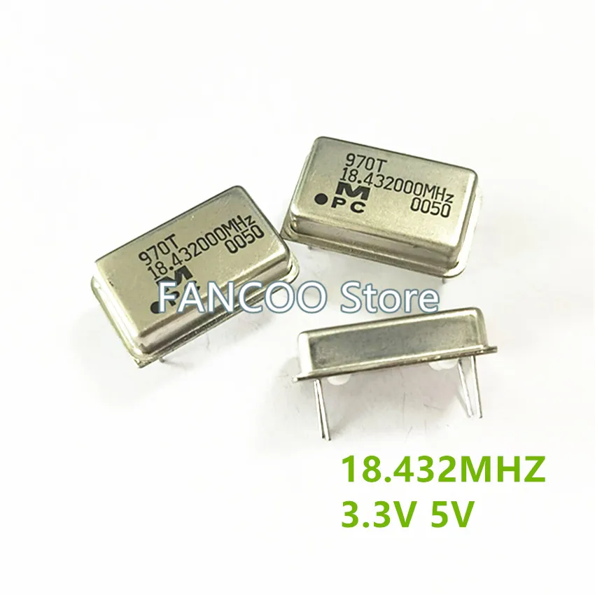 18.432M 18.432MHZ 18.432 Crystal Oscillator Active OSC DIP-4 Rectangle Full Size 3.3V 5V 5pcs
