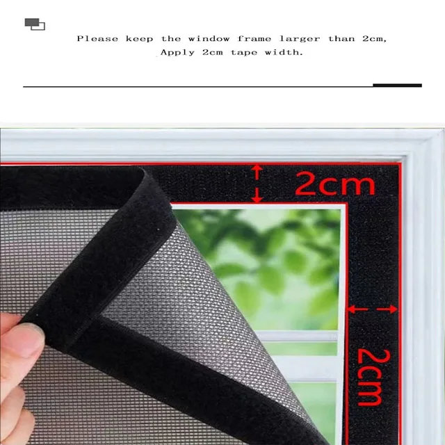 Summer, home use, simple, black mosquito net mesh, multi size screen window, 2cm self-adhesive tape, screen window, curtain mesh 2