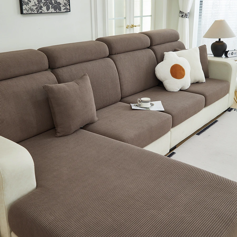 1 כיסא ספה מכסה ג'קארד אלסטי לסלון קל לניקוי מכסה ספה עם דוגמת פסים