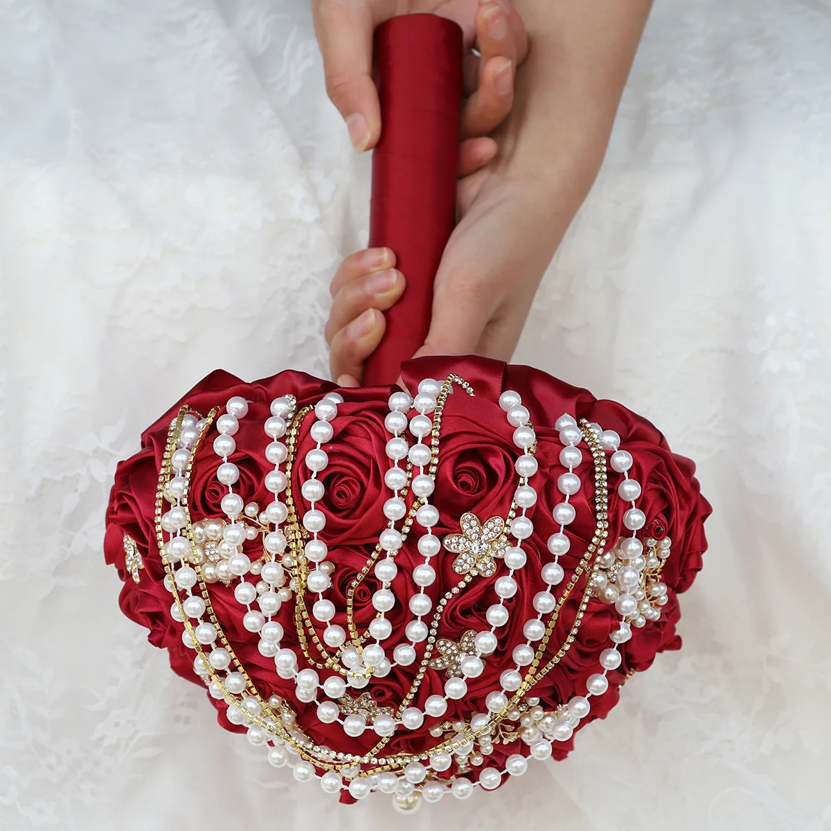 Kyunovia Best Quality Ivory Brooch Bouquet Wedding Bouquet de mariage Wedding Bouquets Pearl Flowers buque de noiva
