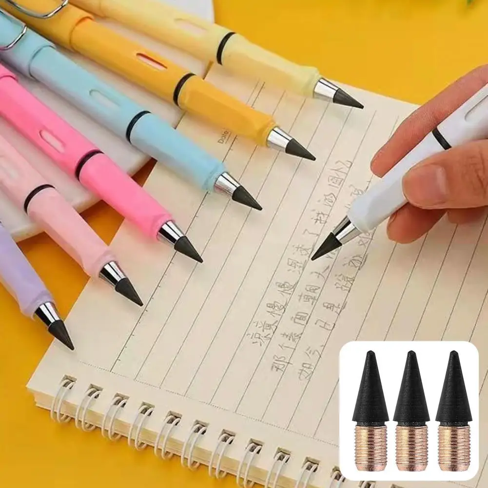 

50Pcs Infinite Pencil Graphite Nib Inkless Pencil Replaceable Refill Everlasting Pencils Replacement Head for Writing Drawing Of