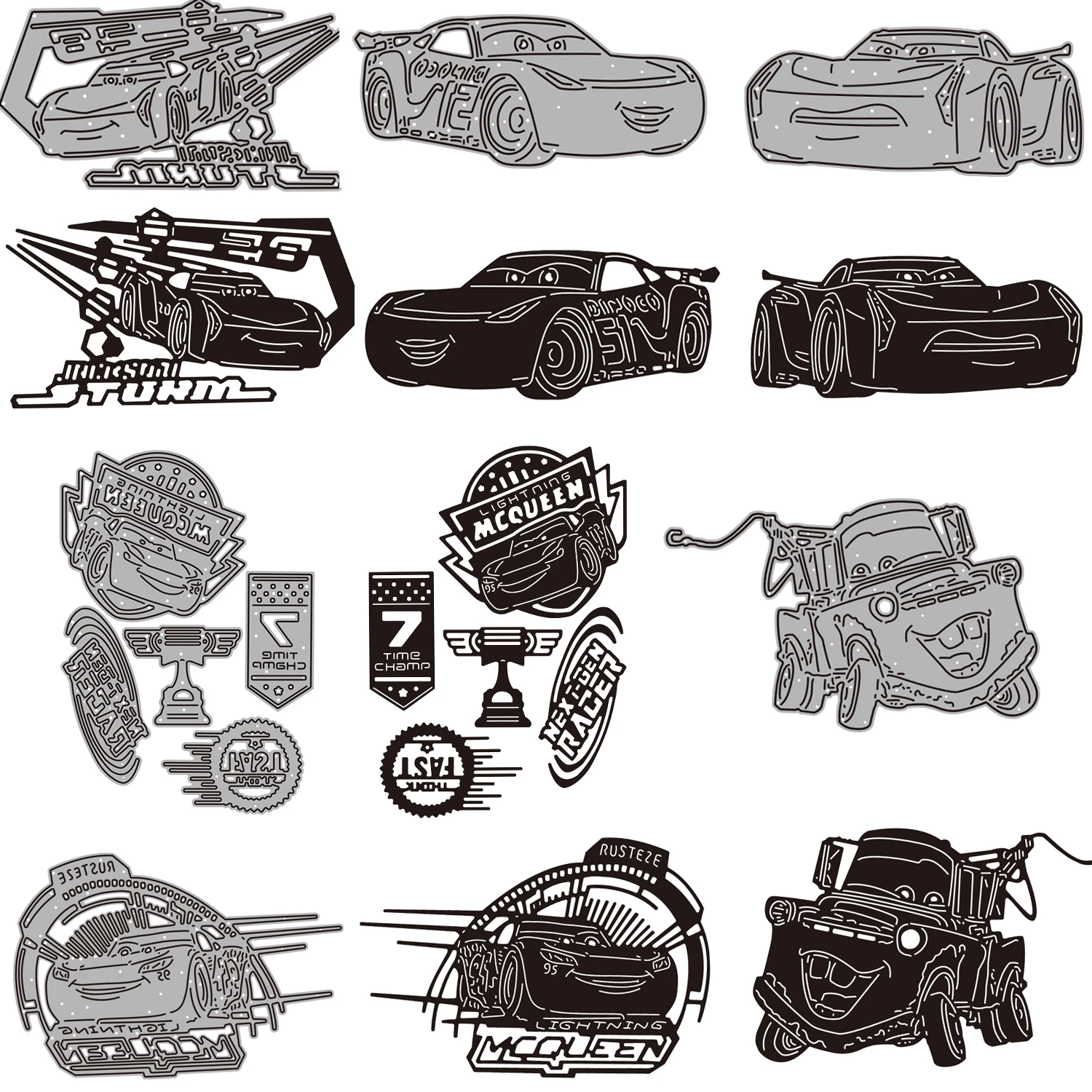 

Disney Pixar Cars Cutting Dies Lightning McQueen Embellishment Mater Cars Die Cuts for DIY Scrapbooking Cards Crafts New 2022
