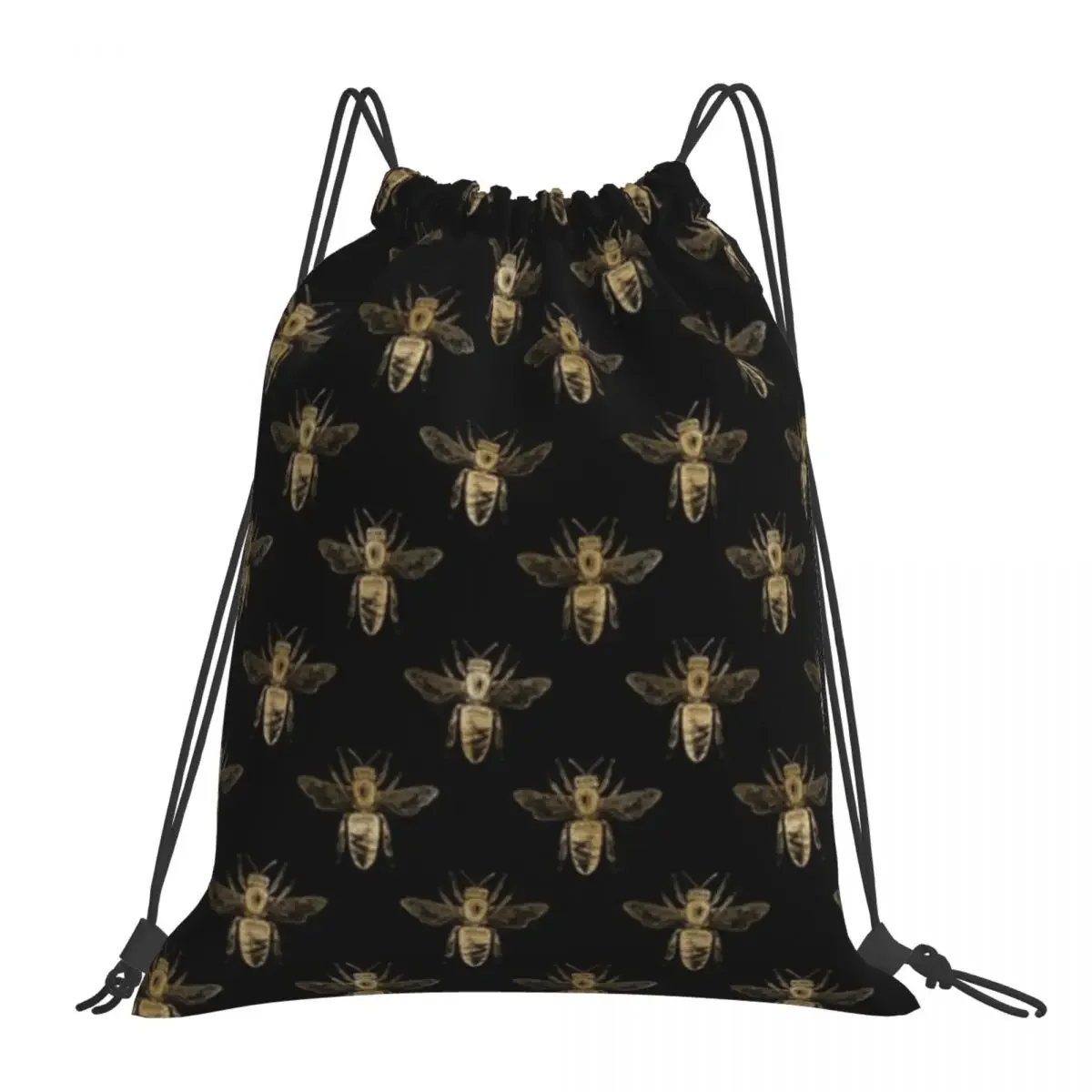 

Honey Bee Backpacks Fashion Portable Drawstring Bags Drawstring Bundle Pocket Sports Bag Book Bags For Man Woman Students