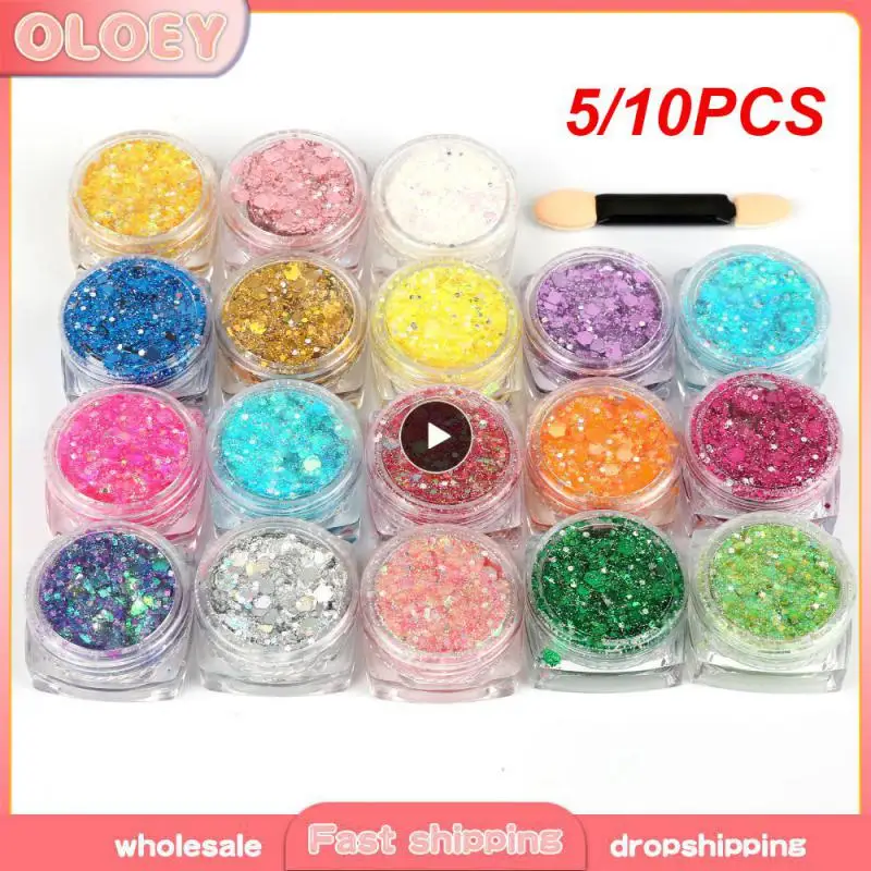 

5/10 шт., лазерные блестки для украшения ногтей