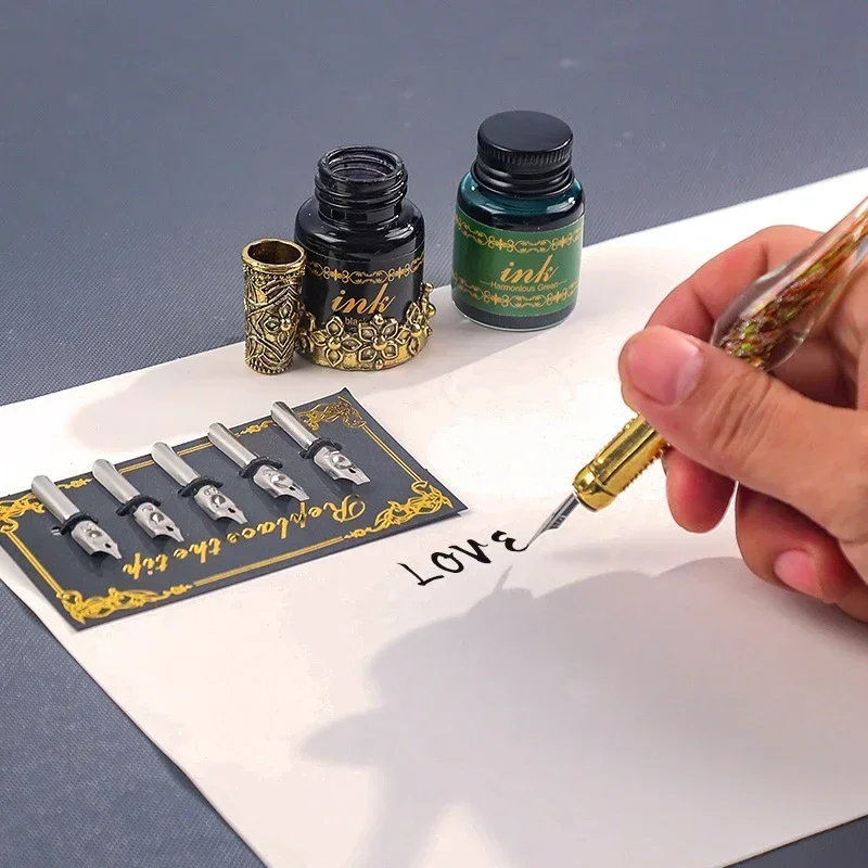 LongLongJin Set di penne per calligrafia e inchiostro, kit per