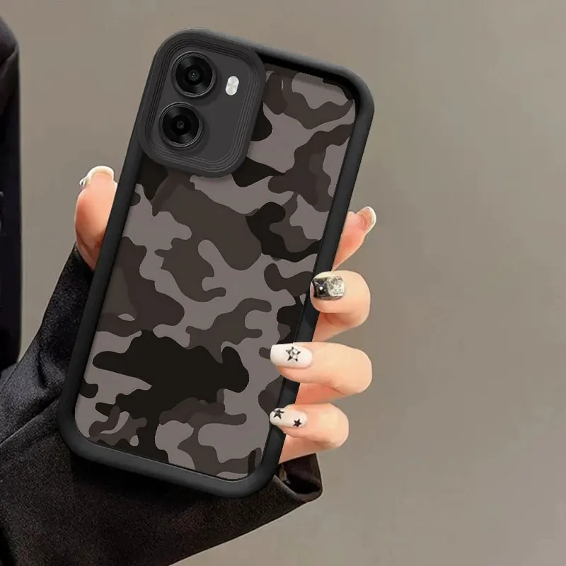 Camouflage Print Shockproof Silicone Protective Phone Case