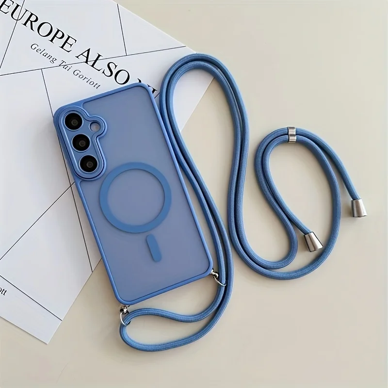 Magnetic Crossbody Lanyard Phone Case with Shockproof Hard PC Cover