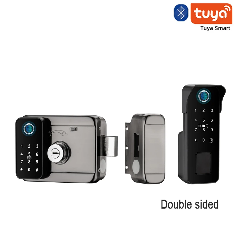 Tuya مقاوم للماء قفل الباب الذكي بصمة في الهواء ال...
