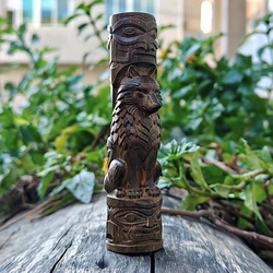 Handcrafted Wooden Wolf Totem Ornament - Perfect (1 Piece)