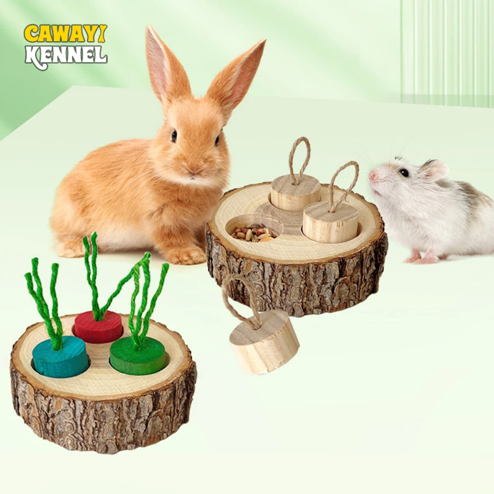 Wood Round Chew Toy for Small Pets 2