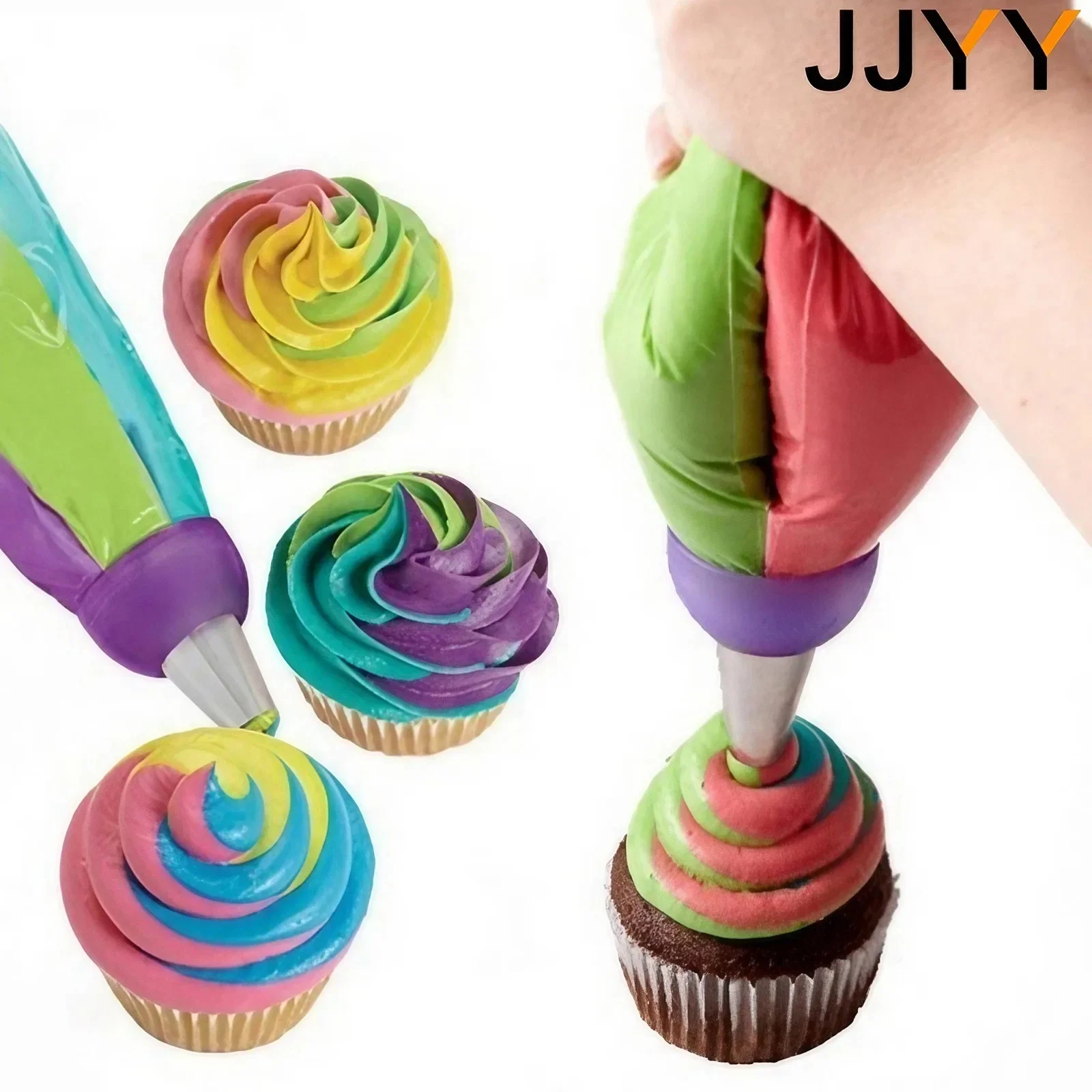 Cake Decoration JJYY 3 Holes Converter Mix 3 Colors Icing Piping Nozzle Cream Decorated Mouth