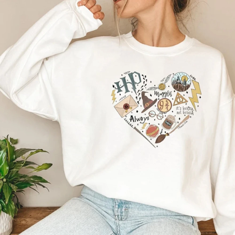 

Y2K Graphic Print Sweatshirt Magical Castle Hoodie Crewneck Sweatshirt Vacation Tops Clothes Casual Loose Y2K Hoodies