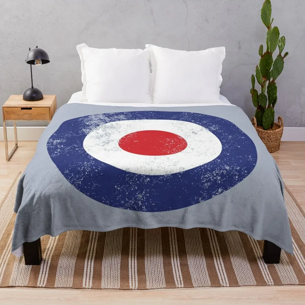 

RAF Type D Roundel - Mod Target Logo Throw Blanket Flannel Sofa Plaid on the sofa Blankets