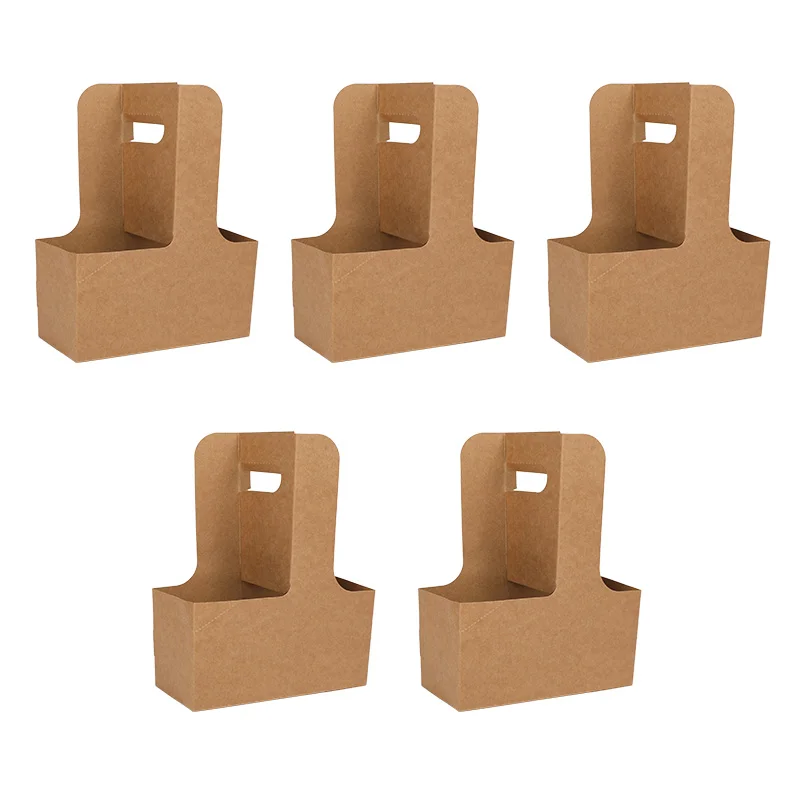 5/10 stücke Kraft Papier Blumenstrauß Taschen Tragbare Trinken Kaffee Nehmen Halter Hochzeit Geburtstag Party Weihnachten Geschenk Verpackung box – Detail 6