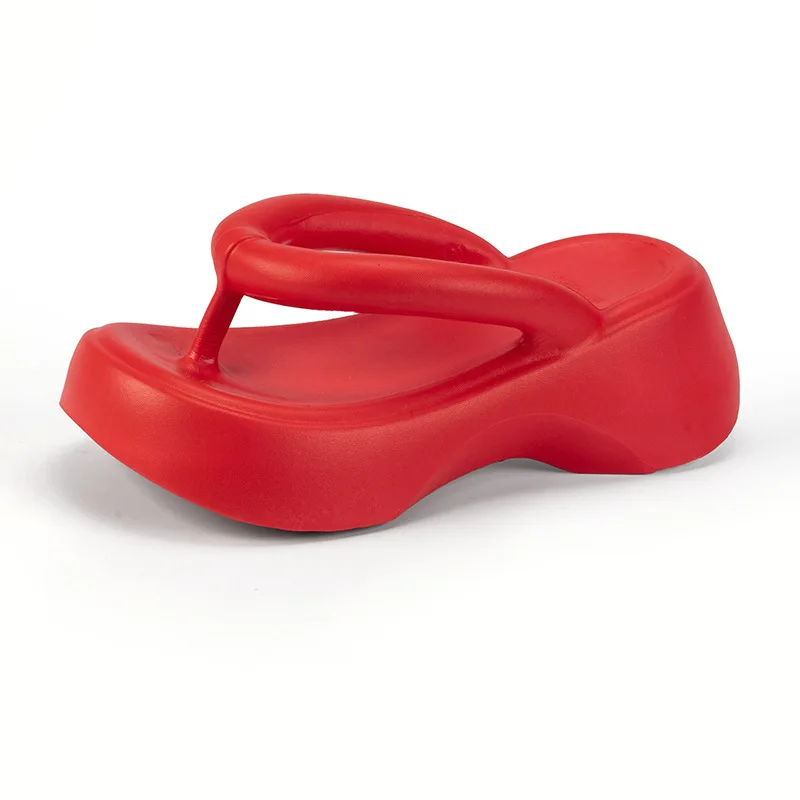 Europe America 2023 Summer New Ladies Thick Bottom Flip-flops Fashion Soft Bottom Beach Slippers Non-slip Heightening Slippers