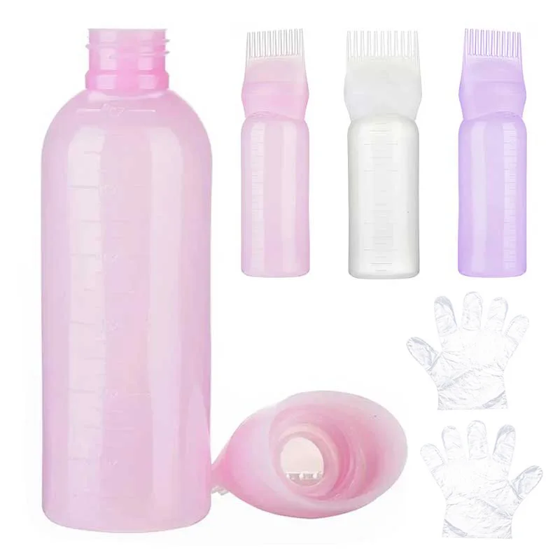 3 Colors Hair Dye Applicator Brush Bottles Dyeing Shampoo Bottle Oil Comb Hair Dye Bottle Applicator Coloring Styling Tool spray bottle hairdressing spray bottle hair oil applicator bottle hair dye applicator bottle hair dyeing bottle hair dye bottle