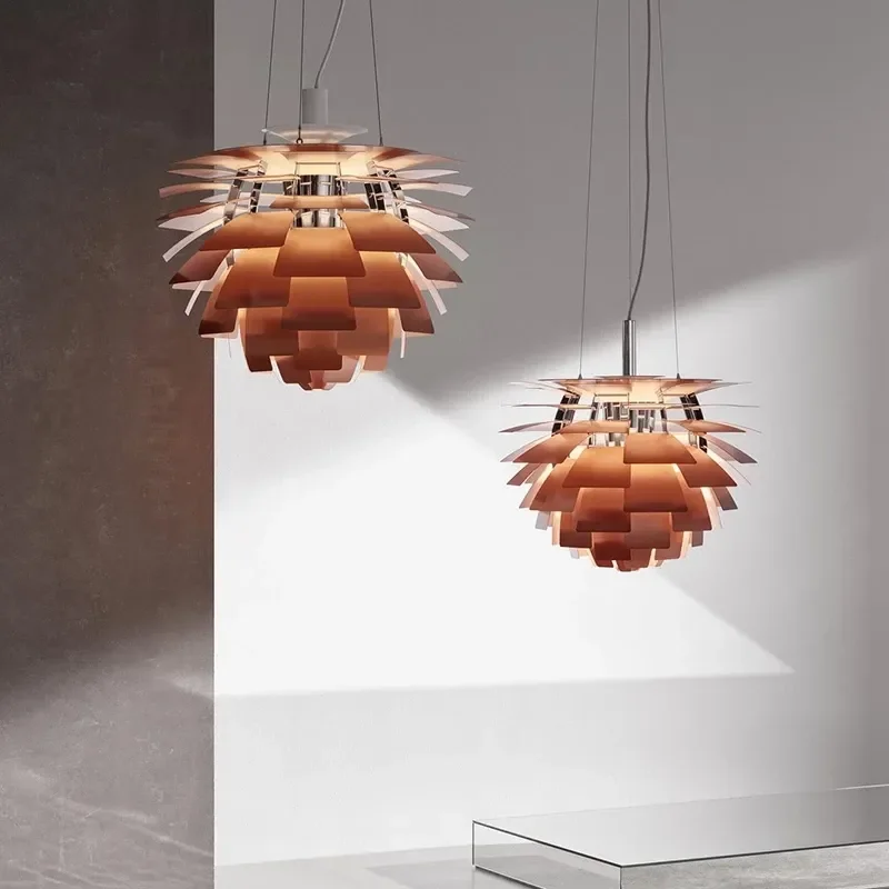 Danish Pinecone Pendant Light Louis Design Chandelier Living Room Decor Aluminum Hanging Lamp 72/84cm Artichoke Suspension 5