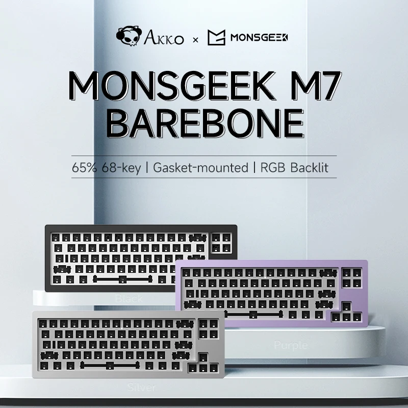 Akko MONSGEEK M7 VIA DIY 키트, 65% RGB 핫스왑, 남향 베어본 기계식 CNC 알루미늄 키보드 키트, 개스킷 마운트