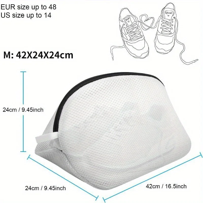 Mesh Laundry Bag,Washing Machine with Zipper Shoe Bag,Travel Shoes Buggy Bag,Protective Clothes Storage Box 4