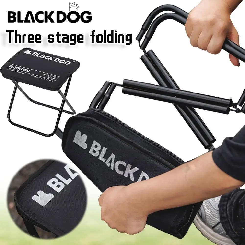 BLACKDOG Outdoor Folding Stool High Load-Bearing Beach Folding Chair 600D Lighweight Picnic Chair for Camping Fishing Hiking Use