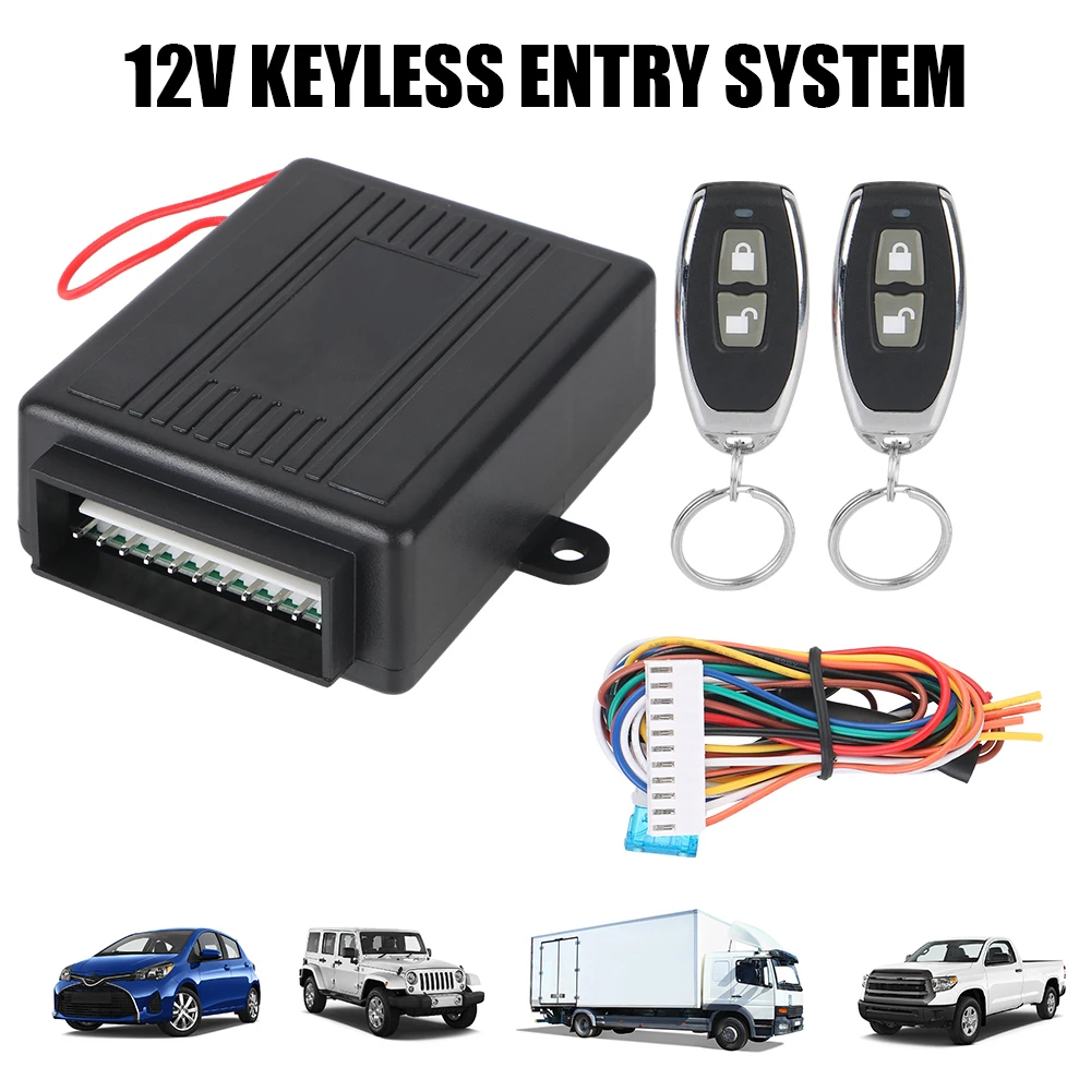 

Remote Control With 2 Controller Central Door Lock Unlock Car Door Window Truck Master Lifter 12V Car Keyless System