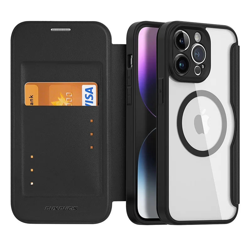 Dux Ducis Pu Leather Phone Cases Card Coque Thin Flip Cover Wallet Phone Case For Apple Iphone 16 15 14 Pro Max Plus