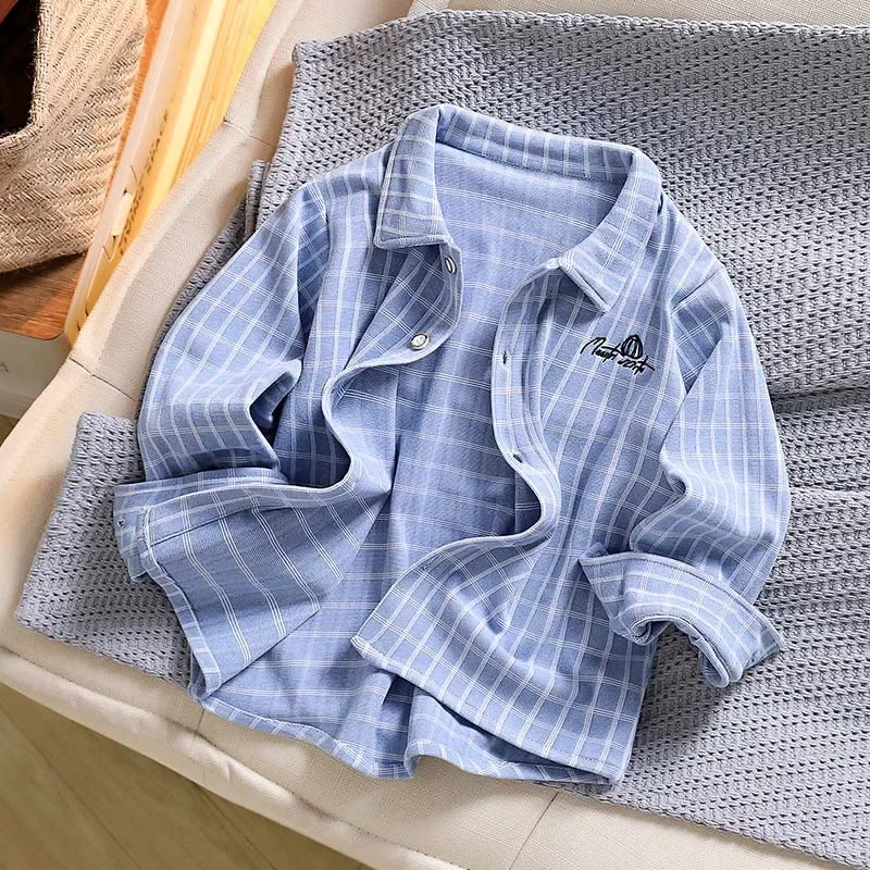 Slim Fit Boys Shirt Spring Autumn Baby Boy Fashionable Outerwear Thin Material Children's Clothing from Mainland China