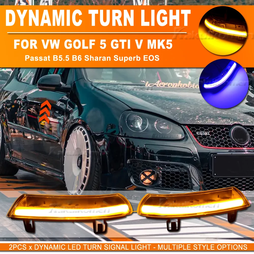 Dynamic Blinker Turn Signal LED For Volkswagen GOLF 5 GTI Variant Jetta MK5 Passat  B5.5 B6 Plus EOS Sharan SuperB Mirror Light - AliExpress